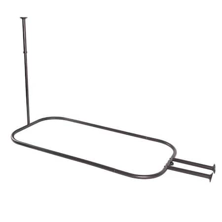 Utopia Alley Utopia Alley HP2RB 26 x 54 in. Aluminum Hoop Shower Rod with Ceiling Support for Clawfoot Tub; Oil Rubbled Bronze HP2RB